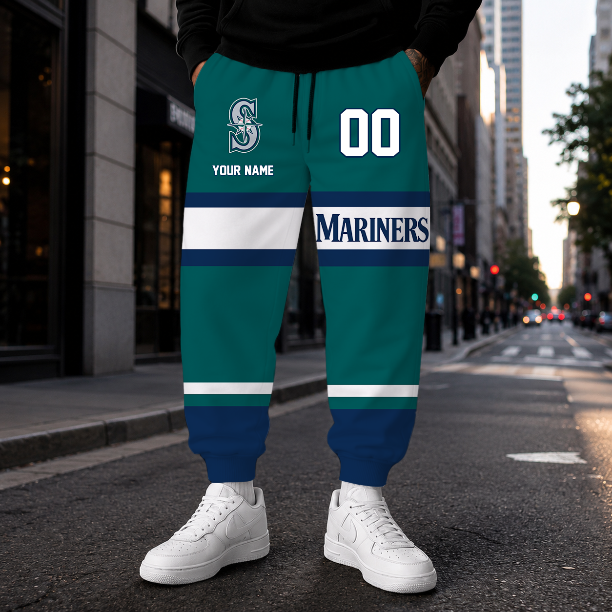 VIRAL EDITION - NEW CUSTOMIZED MLB14 SMS SEATTLE MARINERS SWEATPANTS
