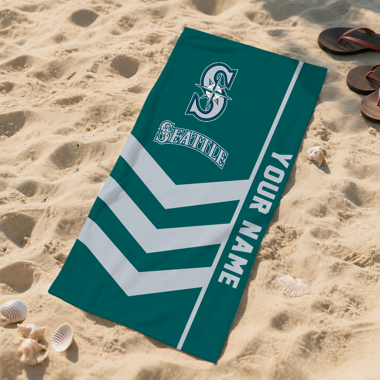 LIMITED EDITION - NEW CUSTOMIZED MLB14 SMS SEATTLE MARINERS BEACH TOWEL FOR FAN