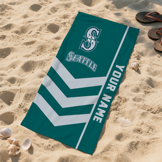LIMITED EDITION - NEW CUSTOMIZED MLB14 SMS SEATTLE MARINERS BEACH TOWEL FOR FAN