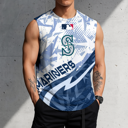 LIMITED EDITION - NEW CUSTOMIZED MLB14 SMS SEATTLE MARINERS TANKTOP & GYM SHIRT