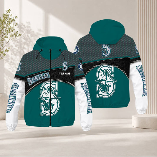 LIMITED EDITION - NEW CUSTOMIZED MLB14 SMS SEATTLE MARINERS WINDBREAKER JACKET