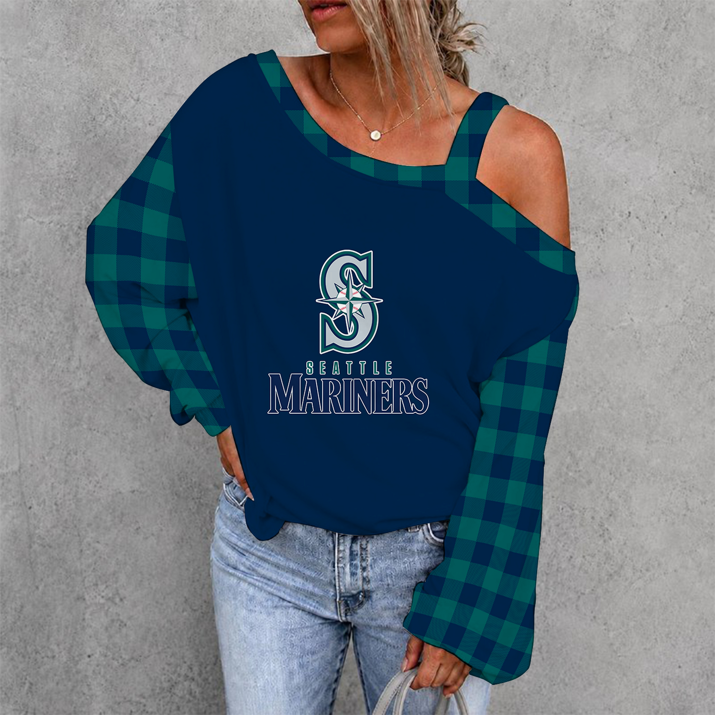 [FLASH SALE] NEW CUSTOMIZED MLB14 SMS SEATTLE MARINERS DROP SHOULDER SWEATSHIRT