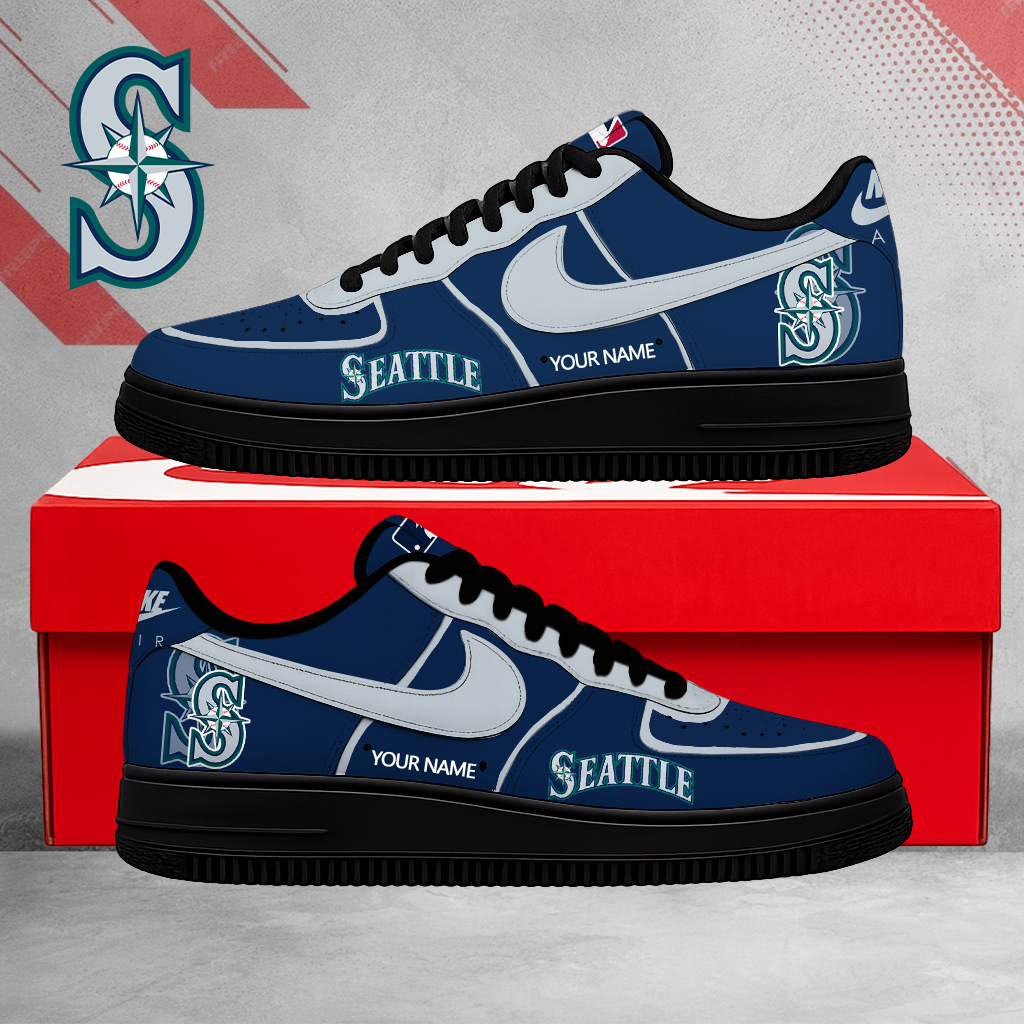 SPECIAL EDITION - NEW CUSTOMIZED MLB14 SMS SEATTLE MARINERS AF1 SHOES
