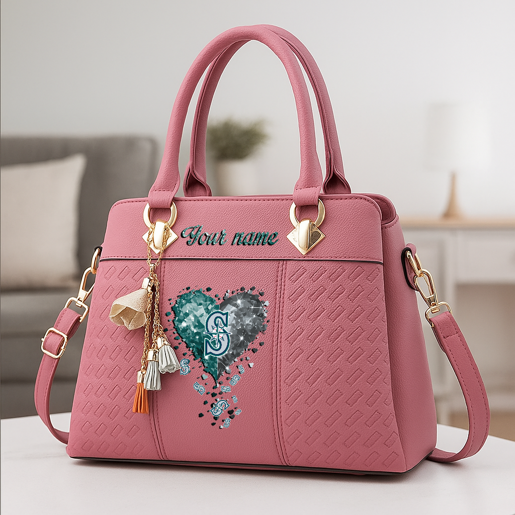 LIMITED EDITION - NEW CUSTOMIZED MLB14 SMS SEATTLE MARINERS ZIP HANDBAG MULTICOLOR