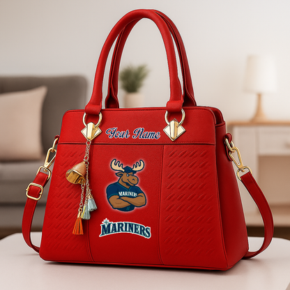 LIMITED EDITION - NEW CUSTOMIZED MLB14 SMS SEATTLE MARINERS ZIP HANDBAG MULTICOLOR