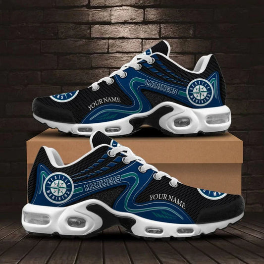 LIMITED EDITION - NEW CUSTOMIZED MLB14 SMS SEATTLE MARINERS AIR MAX PLUS SNEAKERS