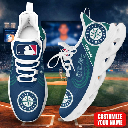LIMITED EDITION - NEW CUSTOMIZED MLB14 SMS SEATTLE MARINERS PREMIUM CLUNKY SNEAKERS