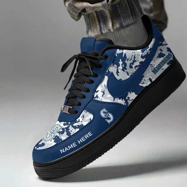 [FLASH SALE] NEW CUSTOMIZED MLB14 SMS SEATTLE MARINERS AF1 SHOES