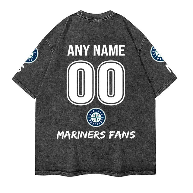 [FLASH SALE] NEW CUSTOMIZED MLB14 SMS SEATTLE MARINERS MULTICOLOR WASHED TEE