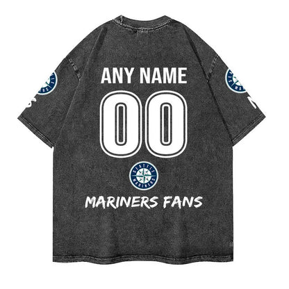 [FLASH SALE] NEW CUSTOMIZED MLB14 SMS SEATTLE MARINERS MULTICOLOR WASHED TEE