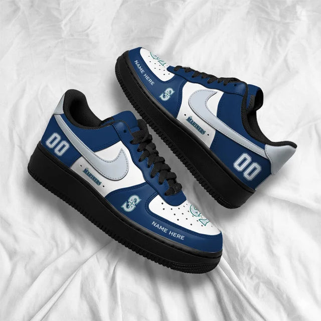 [FLASH SALE] NEW CUSTOMIZED MLB14 SMS SEATTLE MARINERS AF1 SHOES