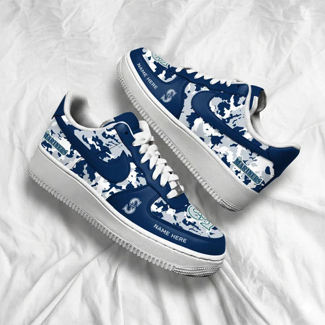 [FLASH SALE] NEW CUSTOMIZED MLB14 SMS SEATTLE MARINERS AF1 SHOES