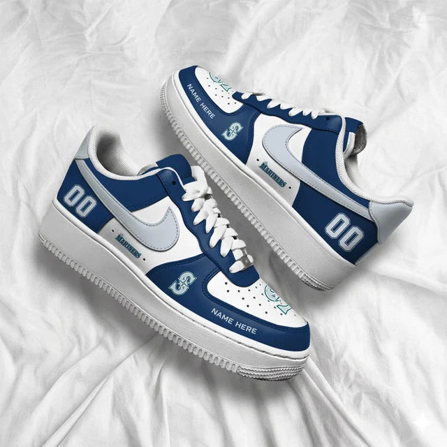 [FLASH SALE] NEW CUSTOMIZED MLB14 SMS SEATTLE MARINERS AF1 SHOES