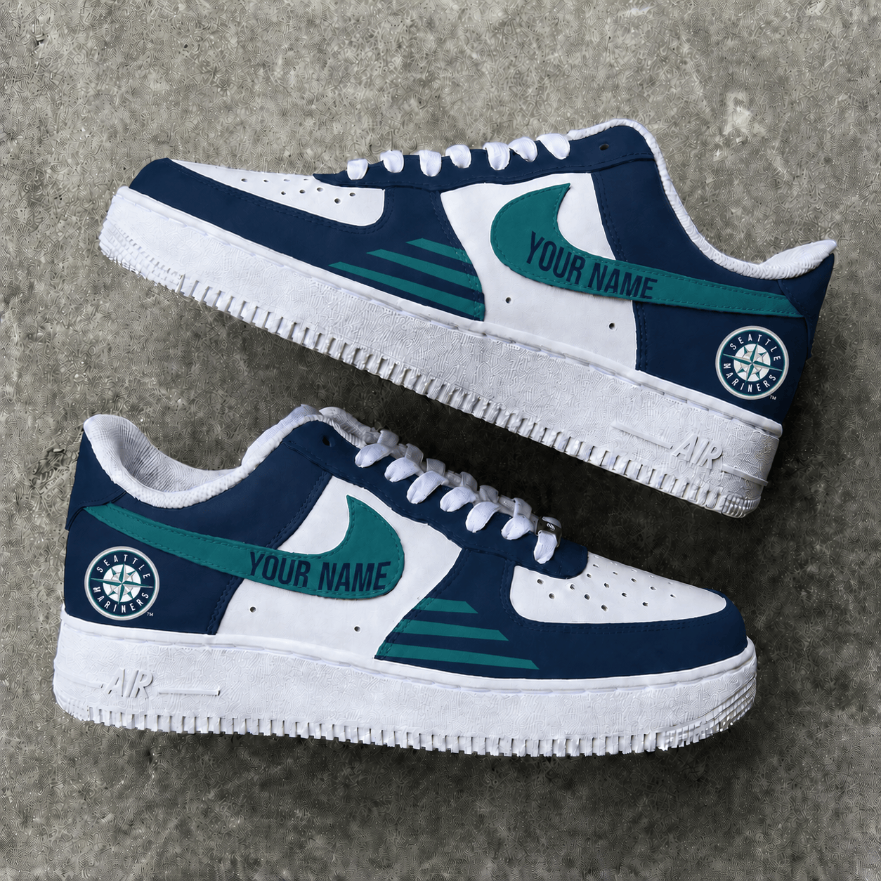 [FLASH SALE] NEW CUSTOMIZED MLB14 SMS SEATTLE MARINERS AF1 SHOES
