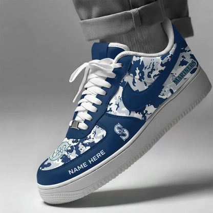 [FLASH SALE] NEW CUSTOMIZED MLB14 SMS SEATTLE MARINERS AF1 SHOES