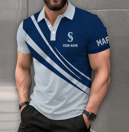 LIMITED EDITION - NEW CUSTOMIZED MLB14 SMS SEATTLE MARINERS POLO SHIRT