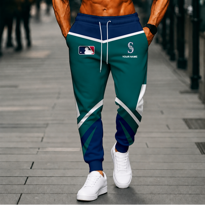 LIMITED EDITION - NEW CUSTOMIZED MLB14 SMS SEATTLE MARINERS SWEATPANTS