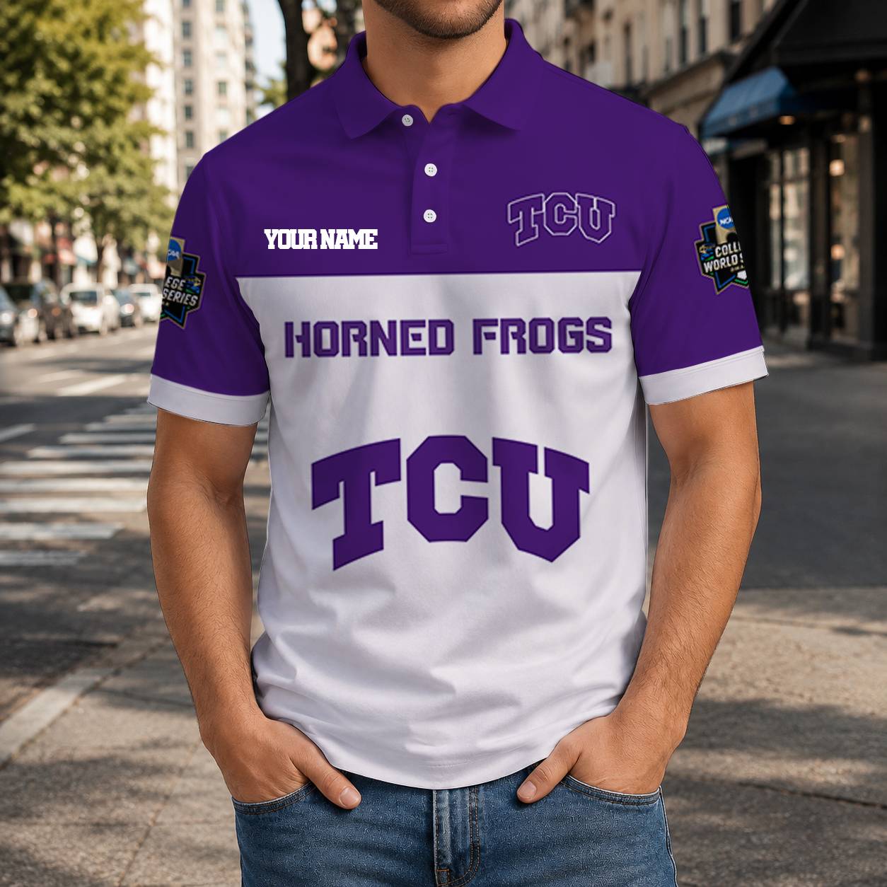 LIMITED EDITION - NEW CUSTOMIZED NCAA CWS14 THF TCU HORNED FROGS T-SHIRT, POLO SHIRT, ZIP POLO SHIRT, SWEATSHIRT, HOODIE & ZIP HOODIE