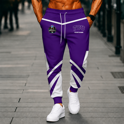 LIMITED EDITION - NEW CUSTOMIZED NCAA CWS14 THF TCU HORNED FROGS SWEATPANTS