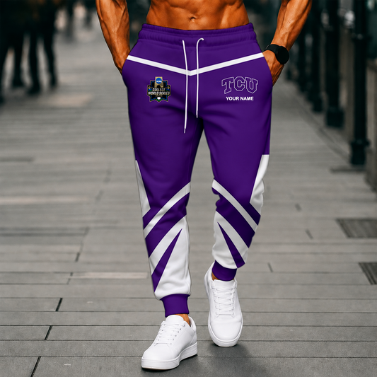 LIMITED EDITION - NEW CUSTOMIZED NCAA CWS14 THF TCU HORNED FROGS SWEATPANTS