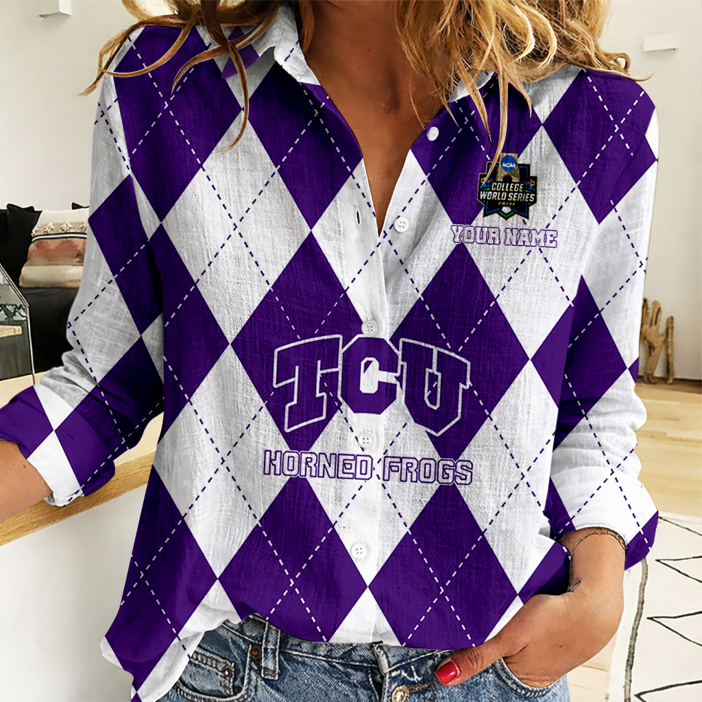 LIMITED DROP - NEW CUSTOMIZED | NCAA CWS14 THF TC HORNED FROGS WOMEN CASUAL SHIRT FOR FAN