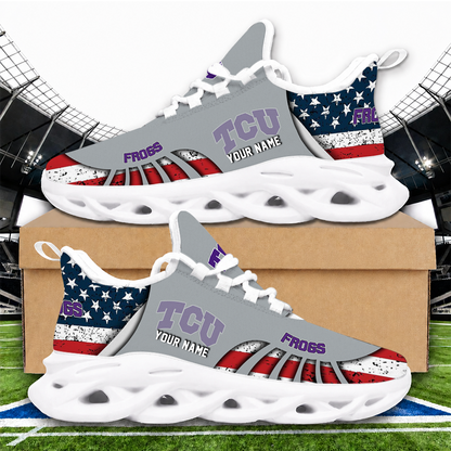 [FAN FAVORITE] NEW CUSTOMIZED NCAA CWS14 THF TCU HORNED FROGS UNISEX CLUNKY SNEAKERS