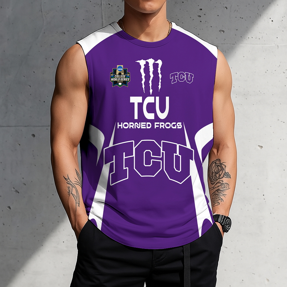 LIMITED DROP - NEW CUSTOMIZED | NCAA CWS14 THF TC HORNED FROGS MEN'S GYM SHIRT