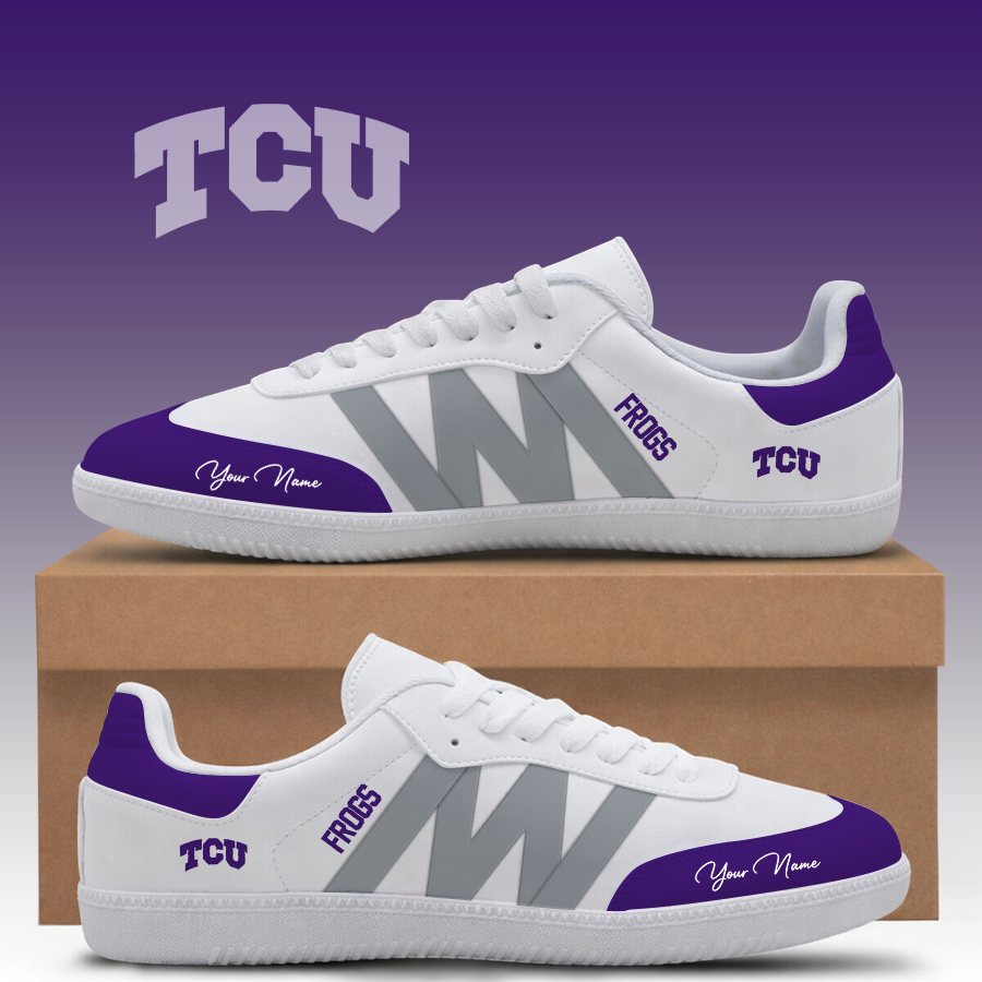 [FAN FAVORITE] NEW CUSTOMIZED NCAA CWS14 THF TCU HORNED FROGS CLASSIC SNEAKERS