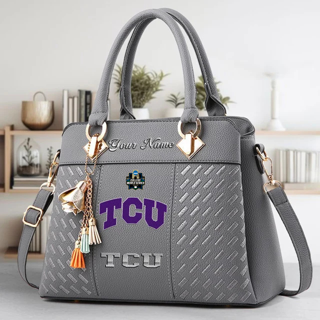 LIMITED EDITION - NEW CUSTOMIZED NCAA CWS14 THF TCU HORNED FROGS ZIP HANDBAG MULTICOLOR