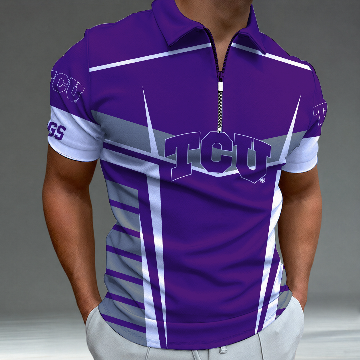 [FAN FAVORITE] NEW CUSTOMIZED NCAA CWS14 THF TCU HORNED FROGS POLO SHIRT