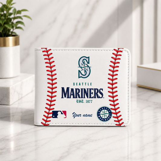 LIMITED EDITION - NEW CUSTOMIZED MLB14 SMS SEATTLE MARINERS LEATHER WALLET