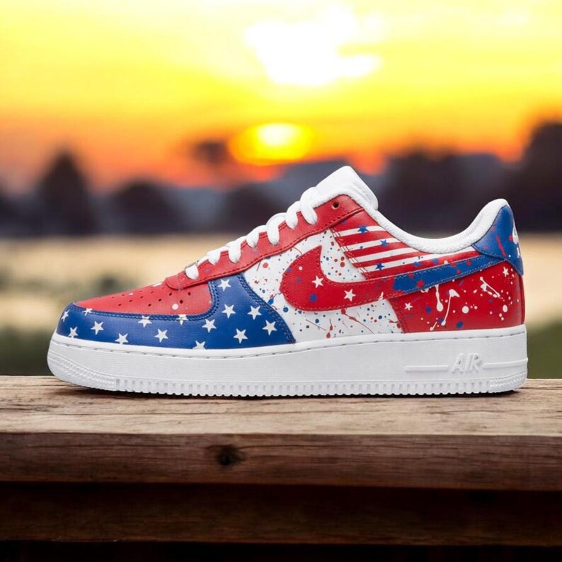 [HOT DEAL] NEW CUSTOMIZED PATRIOTIC AMERICAN FLAG AIR FORCE 1 SHOES
