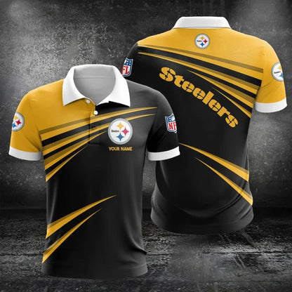 VIRAL EDITION - NEW CUSTOMIZED NFL14 PSB PITTSBURGH STEELERS POLO, T-SHIRT & SHORT PANTS SET