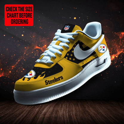 LIMITED EDITION - NEW CUSTOMIZED NFL14 PSB PITTSBURGH STEELERS AF1 SNEAKERS