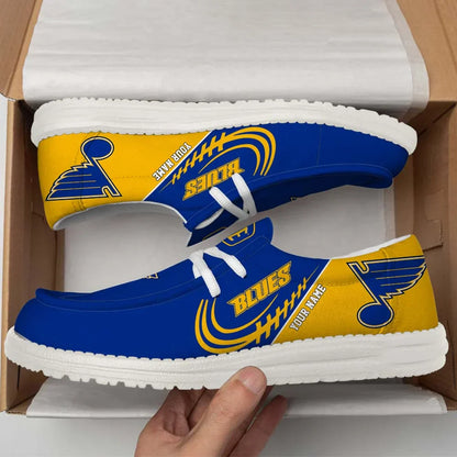 [SUPER SALE] NEW CUSTOMIZED NHL14 SLB ST. LOUIS BLUES PREMIUM LOAFER SHOES