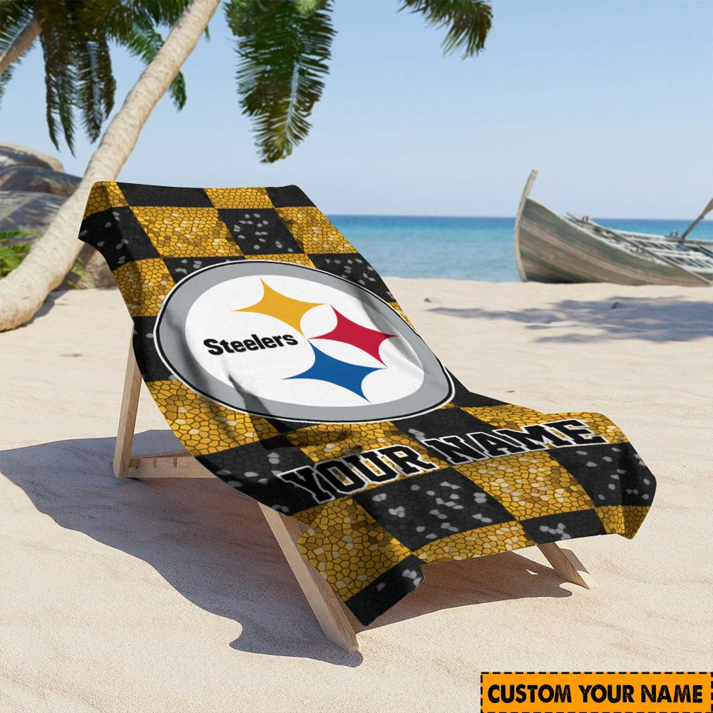 LIMITED EDITION - NEW CUSTOMIZED NFL14 PSB PITTSBURGH STEELERS BEACH TOWEL