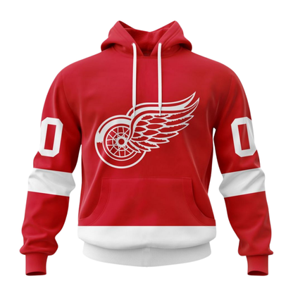 LIMITED EDITION - NEW CUSTOMIZED NHL22 DRW DETROIT RED WINGS COMBO HOODIE & LONGPANTS