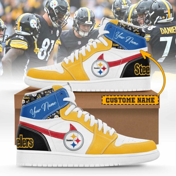 LIMITED EDITION - NEW CUSTOMIZED NFL14 PSB PITTSBURGH STEELERS AIR JORDAN SNEAKERS
