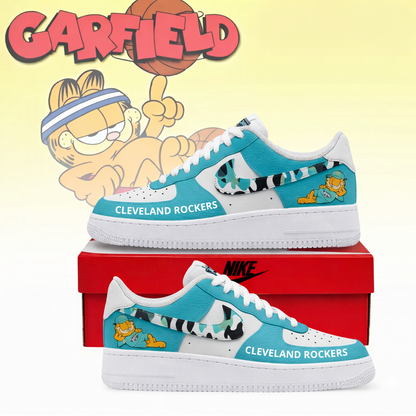 POPULAR NOW - NEW CUSTOMIZED WNBA14 CLR CLEVELAND ROCKERS x GARFIELD AF1 SNEAKERS