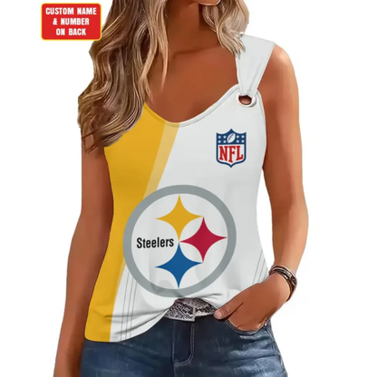 [SPECIAL OFFER] NEW CUSTOMIZED NFL14 PSB PITTSBURGH STEELERS O-RING SHOULDER TANK TOP