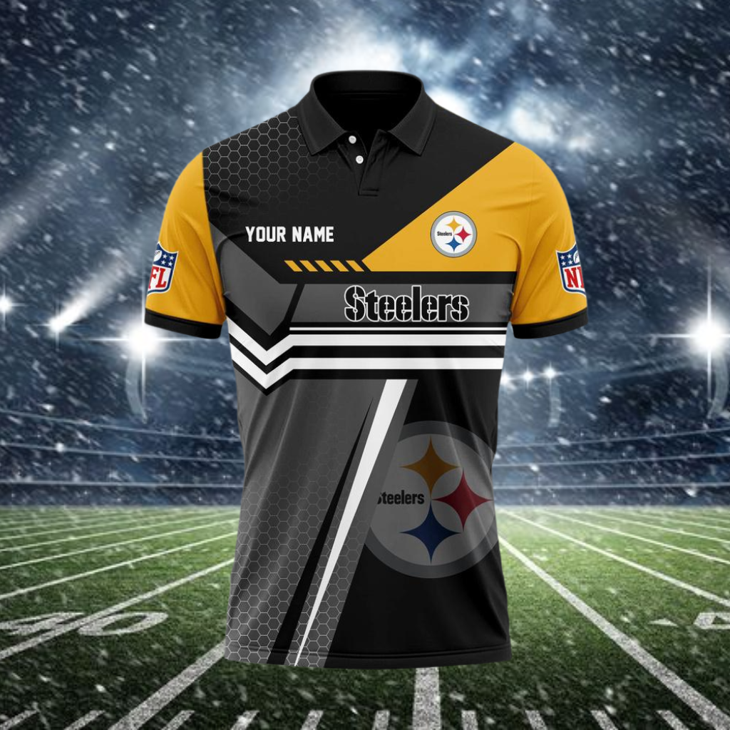 LIMITED EDITION - NEW CUSTOMIZED NFL14 PSB PITTSBURGH STEELERS POLO SHIRT