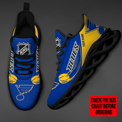 LIMITED EDITION - NEW CUSTOMIZED NHL14 SLB ST. LOUIS BLUES CLUNKY SNEAKERS
