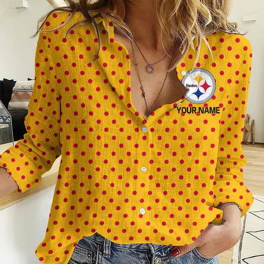 LIMITED EDITION - NEW CUSTOMIZED NFL14 PSB PITTSBURGH STEELERS WOMEN CASUAL SHIRT