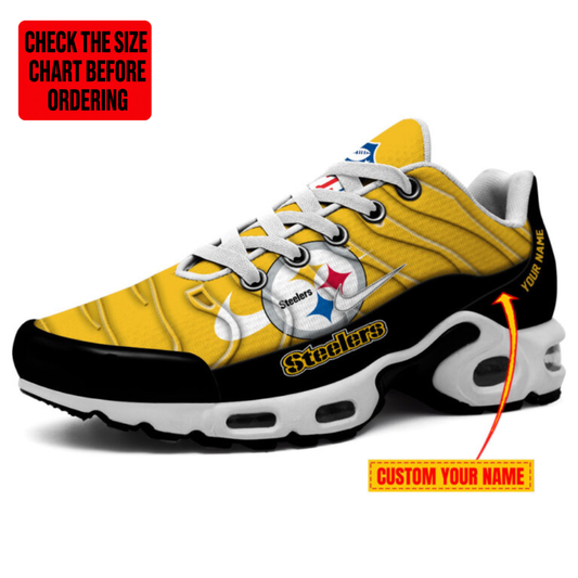 [SPECIAL OFFER] NEW CUSTOMIZED NFL14 PSB PITTSBURGH STEELERS AIR MAX PLUS SNEAKERS