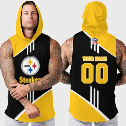[SPECIAL OFFER] NEW CUSTOMIZED NFL14 PSB PITTSBURGH STEELERS HOODED TANK TOP
