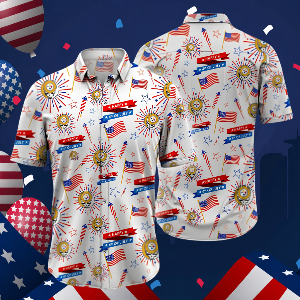 LIMITED EDITION - NEW CUSTOMIZED NFL14 PSB PITTSBURGH STEELERS PATRIOTIC 250 USA HAWAIIAN SHIRT
