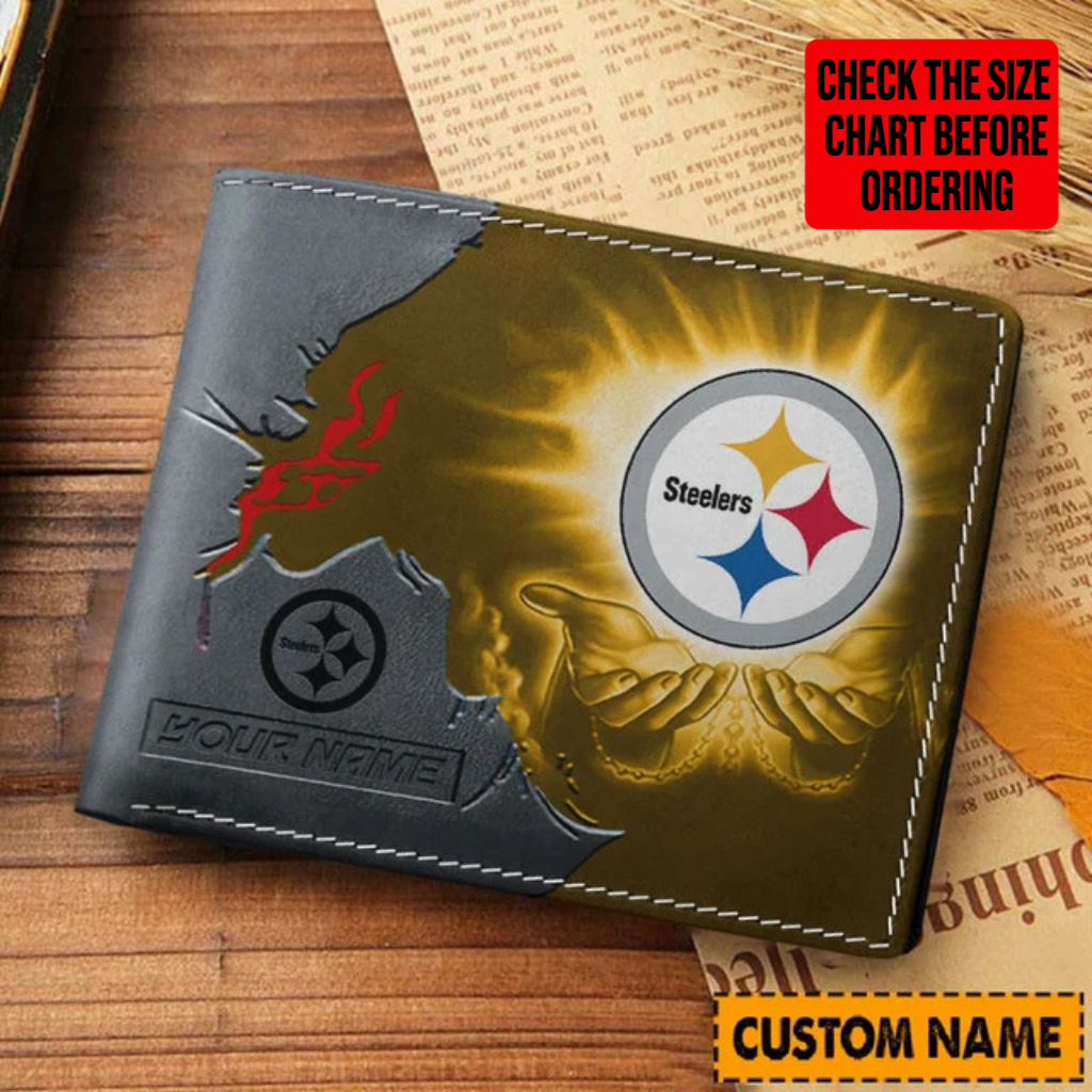 LIMITED EDITION - NEW CUSTOMIZED NFL14 PSB PITTSBURGH STEELERS LEATHER WALLET