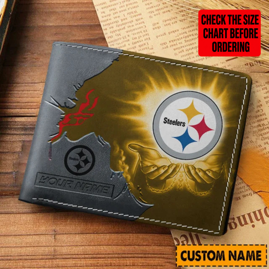 LIMITED EDITION - NEW CUSTOMIZED NFL14 PSB PITTSBURGH STEELERS LEATHER WALLET