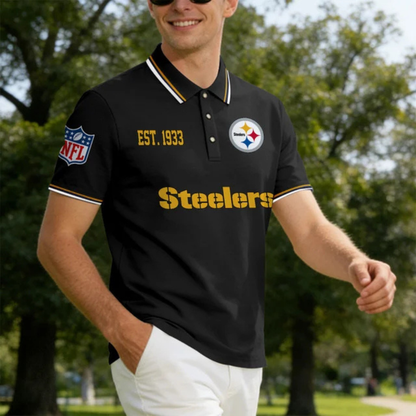 [SPECIAL OFFER] NEW CUSTOMIZED NFL14 PSB PITTSBURGH STEELERS POLO SHIRT