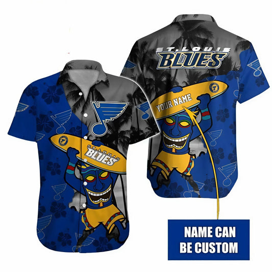LIMITED EDITION - NEW CUSTOMIZED NHL14 SLB ST. LOUIS BLUES UNISEX HAWAIIAN SHIRT